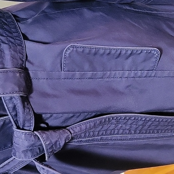 Ann Taylor Loft Blue Trench Coat with Paisley Lining- Size S - Picture 4 of 9